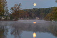 Moon setting Lake Moraine NY May 2019