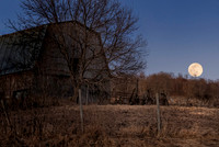 Full Moon Rising & Old Barn