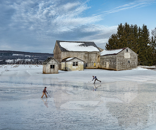 Old Barns Earlville ice skate 24x20