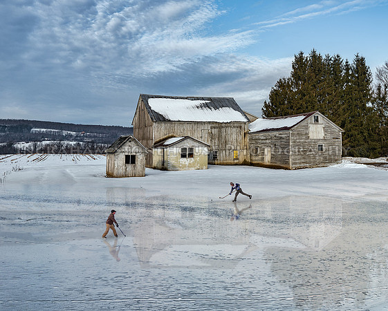 Old Barns Earlville ice skate 16x20