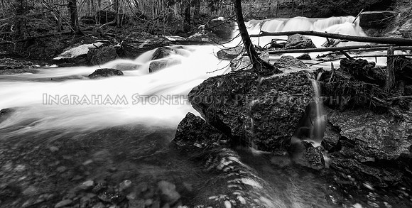 Lower Stockbridge Falls B&W