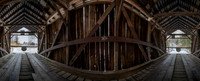 Panoramic of the inside of the covered bridge