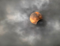 Total Eclipse as it started before clouds took over 2024